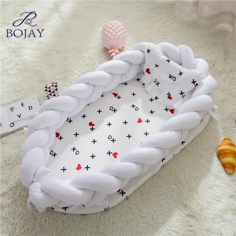 

Toddler Baby Sleep Nest Braid Crib Bumper Newborn Nest Bed Baby sleeper Gift, Multiple colors