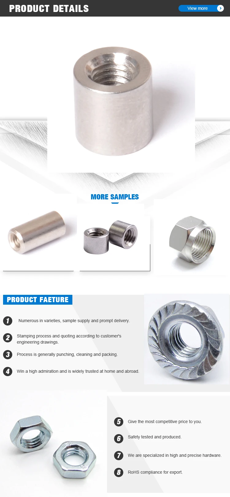 Custommade Stainless Steel Slotted Round Knurled Nut,Fasteners For