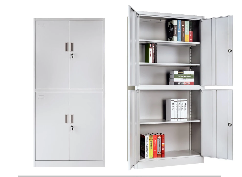 5 Schichten Metall Bücherregal Schrank Mit Schiebetür Aus Gehärtetem