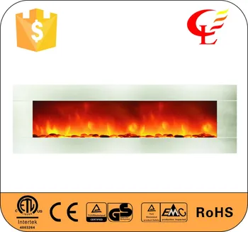 White Glass Front Panel Wall Mounted Electric Fireplace Buy