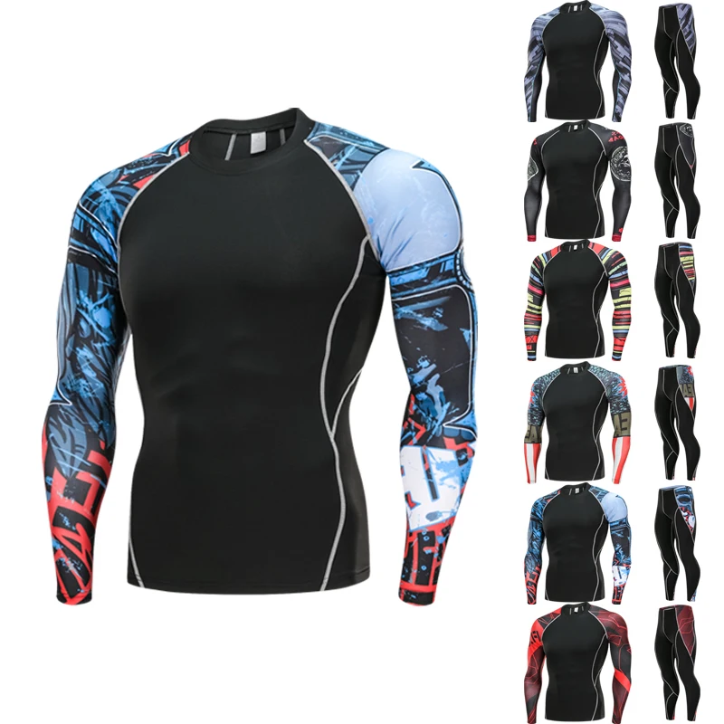 

ASSUN OEM Outdoor compression tight running clothing men quick dry gym suit fitness wear sport shorts sets, Customize any color,sublimation printing pattern