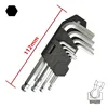 9PCS 1.5-10mm Hexagon Wrench Set Allen Hex Key Kit Torque Spanner Carbon Steel Reinforced Toughen Metric Ball Head Ended NLJBS00
