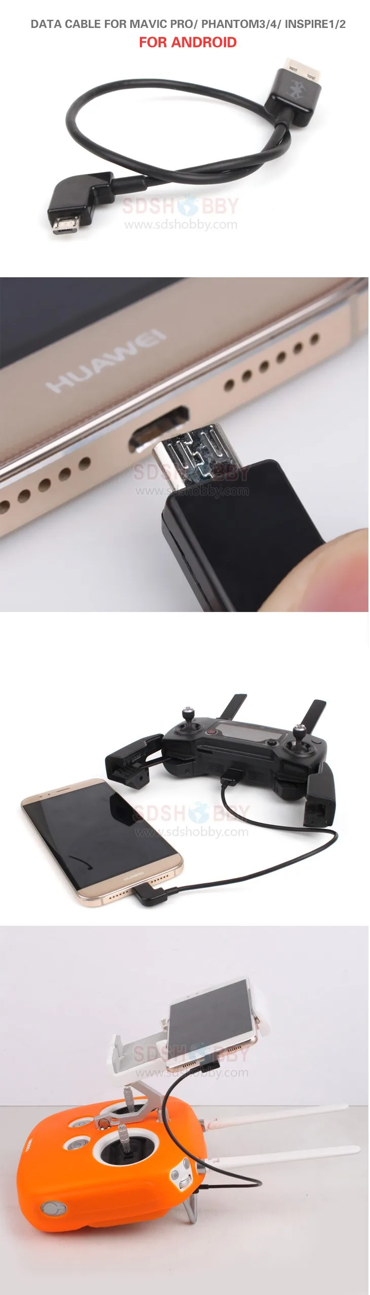 1pc Ios/ Android/ Type-c System Data Cable For Dji Spark