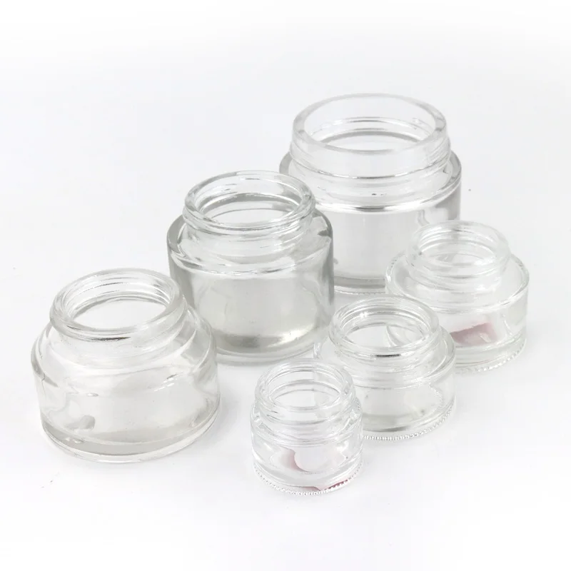 Frosted Airless Pump Glass Cream Jar Acrylic Cosmetic Jar With Aluminum