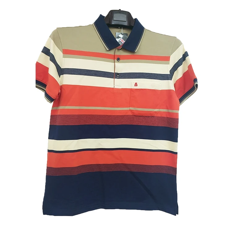 

Stripe Work Golf Shirt Men's Polo t shirt wholesale cheap t-shirt bangkok thailand