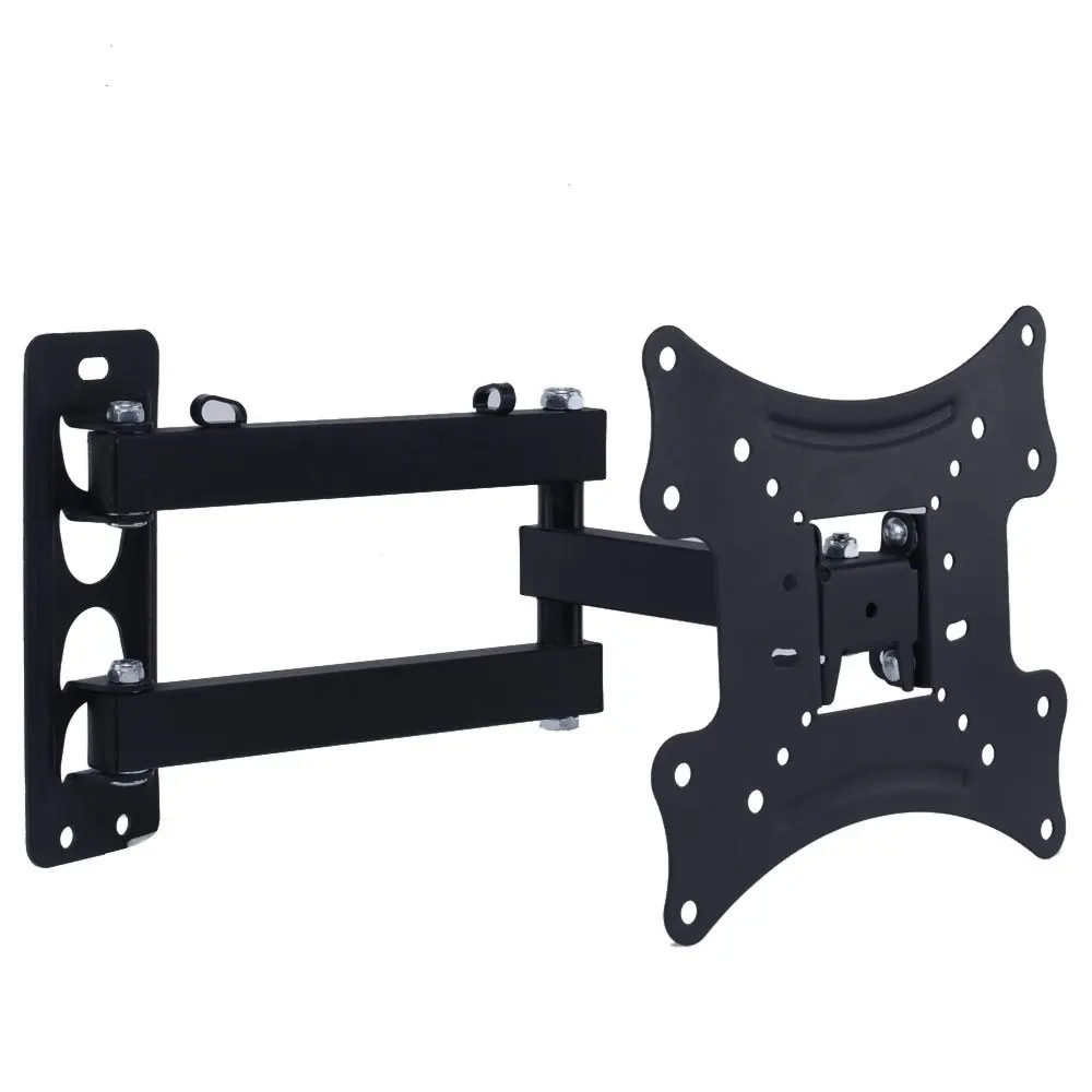 

Full motion swivel 360 degree articulating single arm tilt 15 degree LCD LED Plasma tv wall mount for 14" - 32" screen, Black color