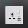 Cost-effective 1 gang 1 way universal electrical switch socket with 2 usb port
