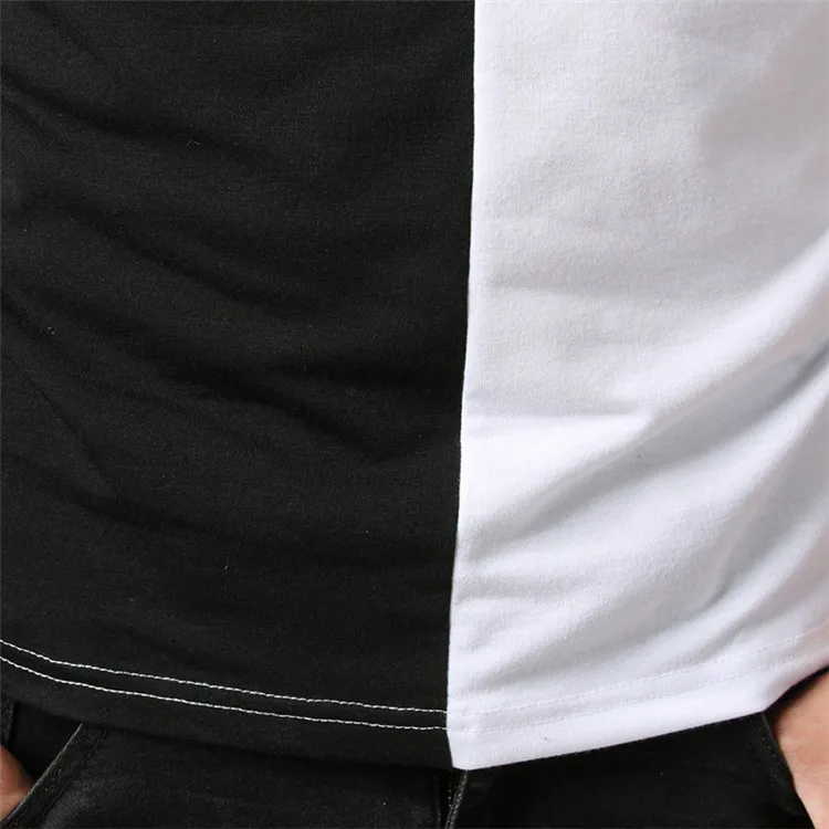 half black half white tshirt