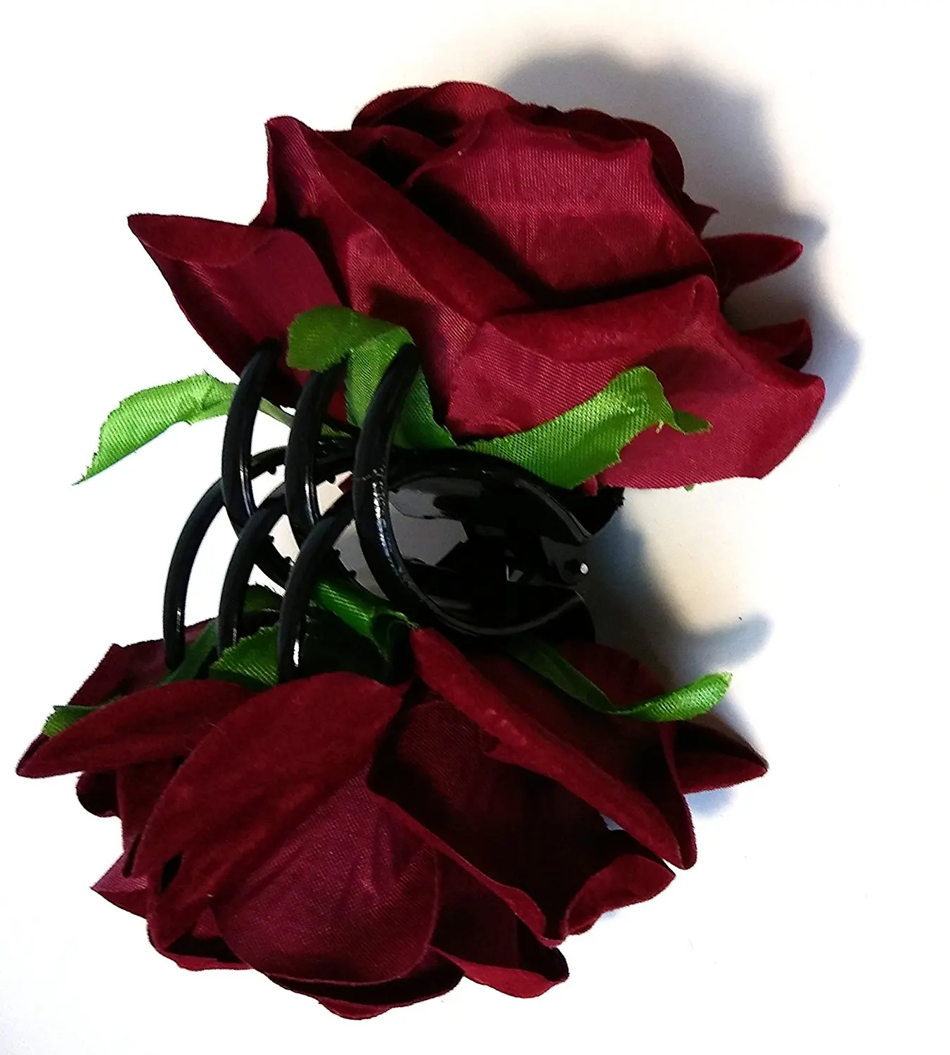 dark red rose hair clip