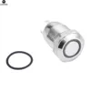 Lonten 1pc 12V Silver 4 Pin Waterproof Push Button Switch Portable Led Light Metal Momentary Switches 12mm Hole 21.3*14mm