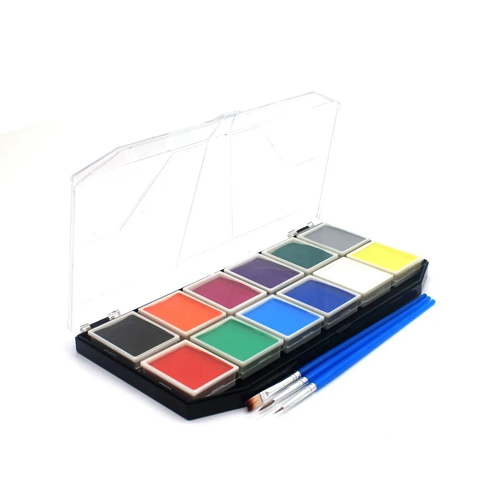 

12 colors kids face paint palette water based Best Quality Professional Face Painting Party Set