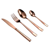 

24 pcs Brass flatware set knife fork and spoon brass dinnerware set