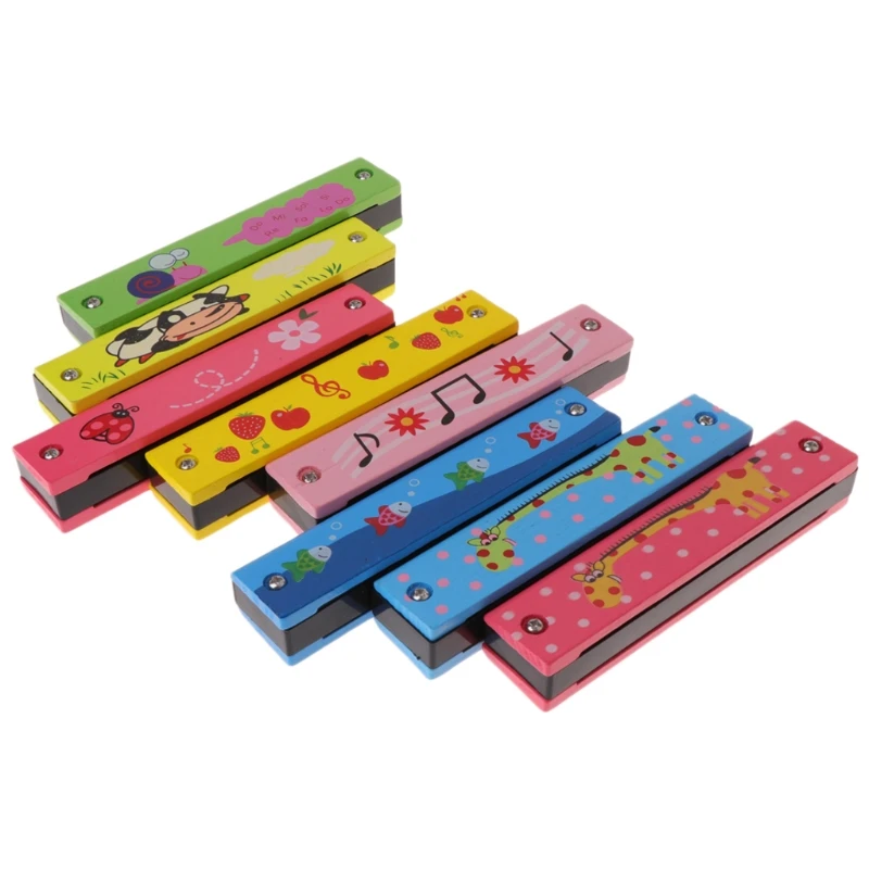 

Children Professional 16 Hole Harmonica Key of C Mouth Kids Metal Organ for Beginners, As photo