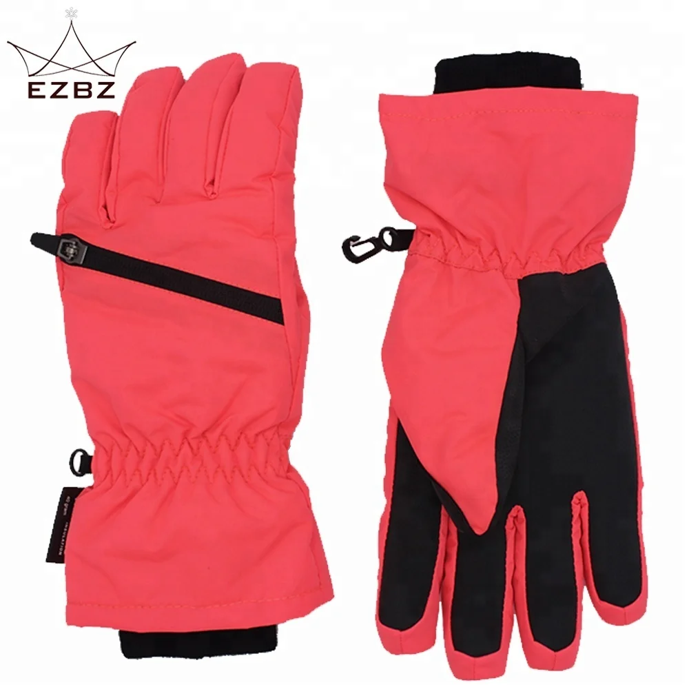 

Fashion Wholesale Top Quality Snowboard Nylon Thinsulate Insulation Winter Snow Ski Gloves for Ladies, Fluorescent pink;black or customized