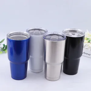 30 oz regular stainless steel insulated double handle wine tumblers with lids