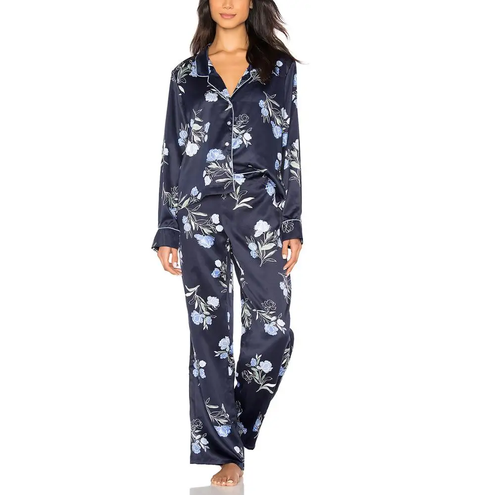 

Two Pieces PJ Set Silk Custom Printing Holiday Family Pajamas Plus Size, Customized color