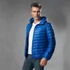 Fashion design stylish warm custom foldable quilted duck down jacket men with hoodie
