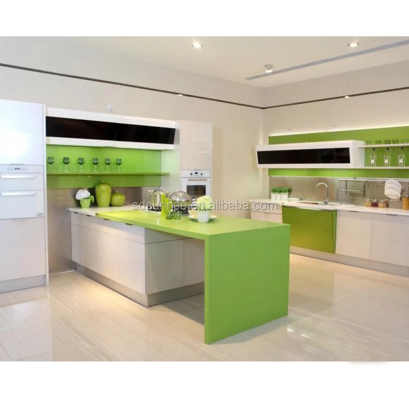 Customized New Idea Acrylic Kitchen Cabinet With Kitchen Island Cabinet For Apartment Project Buy High Quality Polymer Acrylic Kitchen Cabinet New