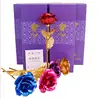 24k Gold Foil Metal Crafts 24k Golden Rose With love stand Gift Box And Certificates for wedding girlfriend wife lover