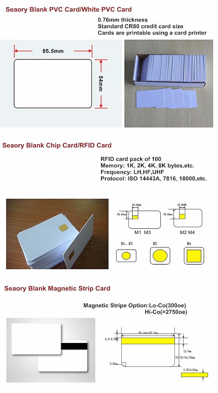 Glossy surface plastic Contact IC Smart Card Frosted RFID card