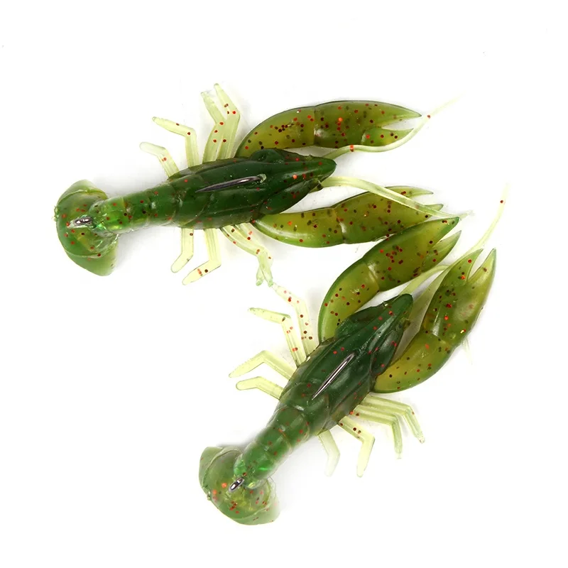 

2019 new 7.5cm 14g shrimp bait with hook green soft plastic shrimp lure soft lure shrimp