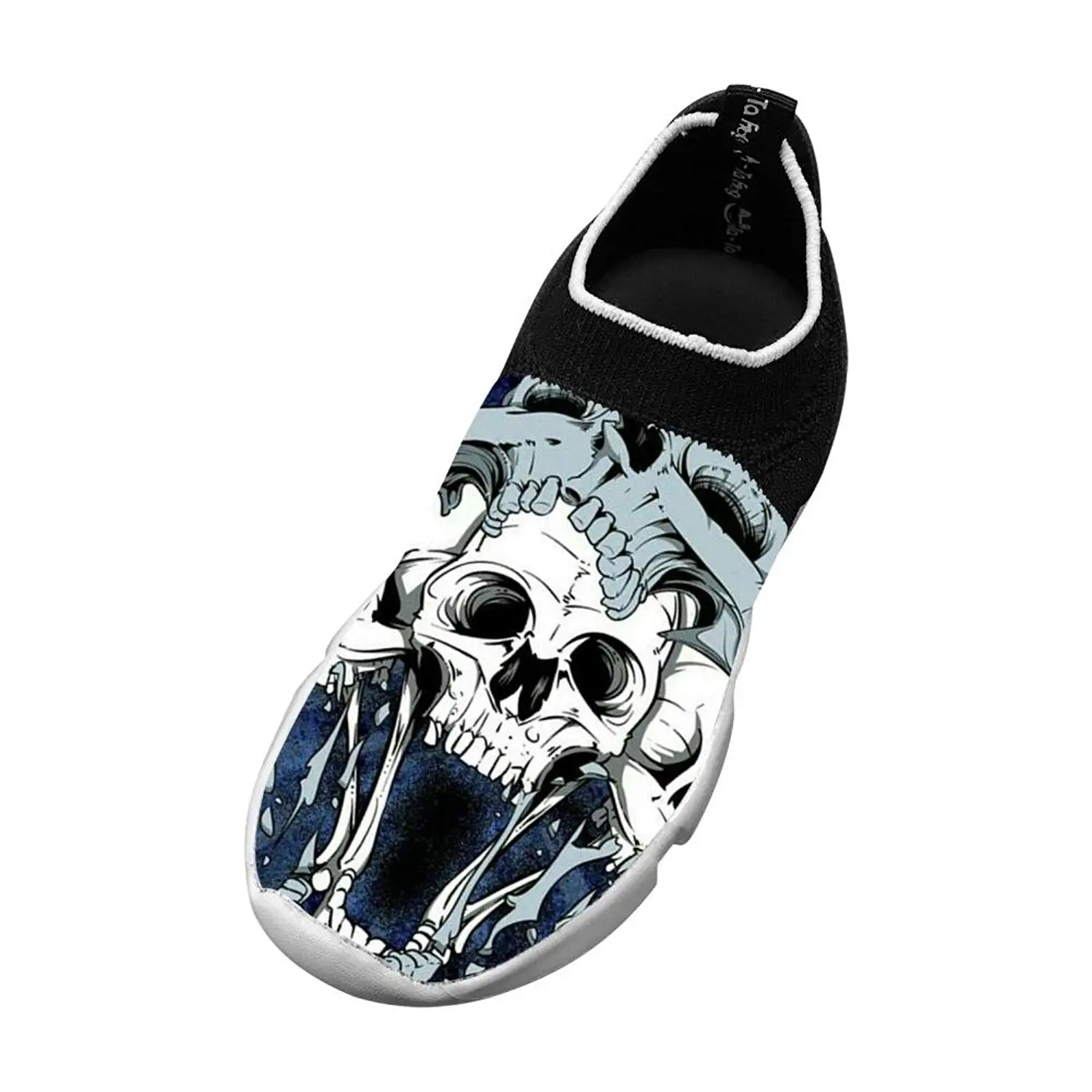 MREIO Skull Flag Childrens Lightweight Fly Knit Shoes Casual Sport Loafers Sneakers Running For Boys