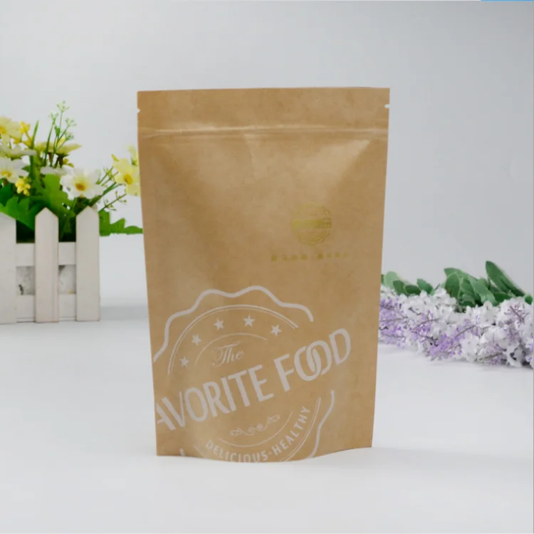 Custom printed biodegradable kraft paper bags food grade stand up zip lock Plastic Coffee Bag With Valve