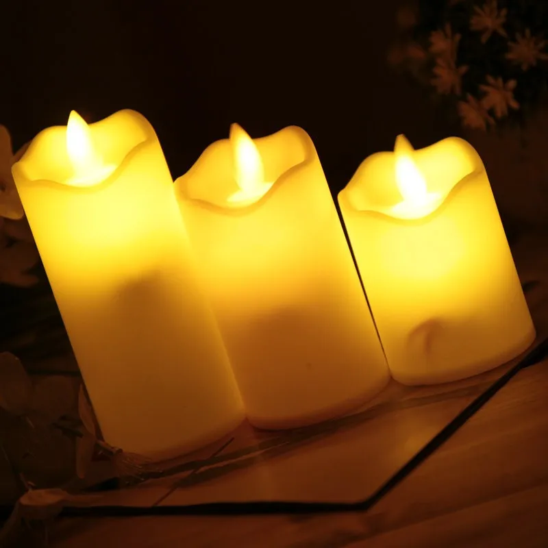 High Quality Paraffin Pillar Electronic Swing Led Candle Set In Bulk