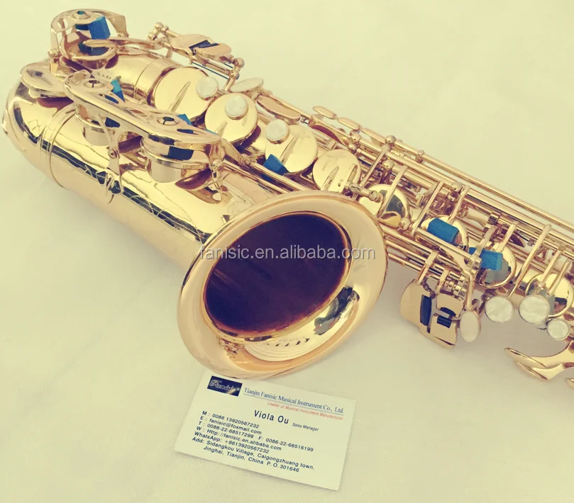 Gold Lacquer Saxophone Cheap Alto Saxophone With Gold Keys & Eb Tone