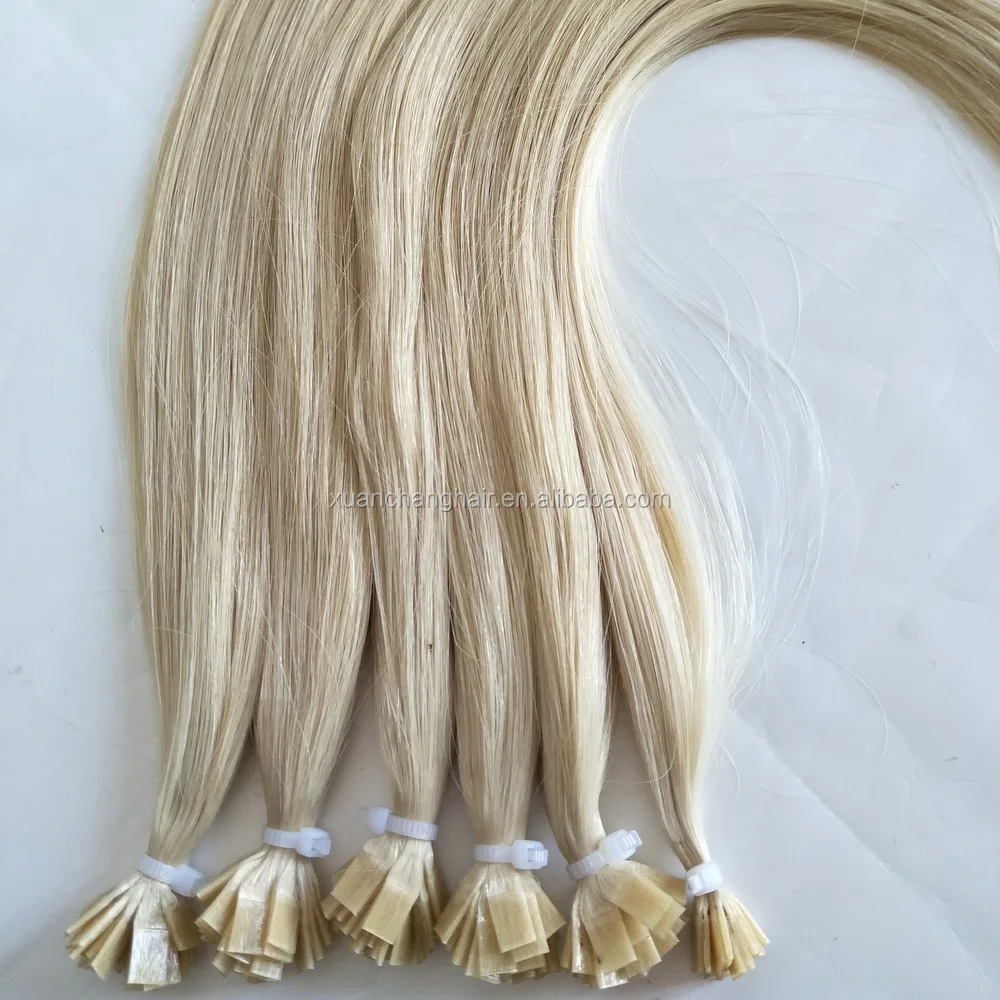 Platinum Blonde Malaysian Remy Hair Keratin Flat Tip Hair Extension