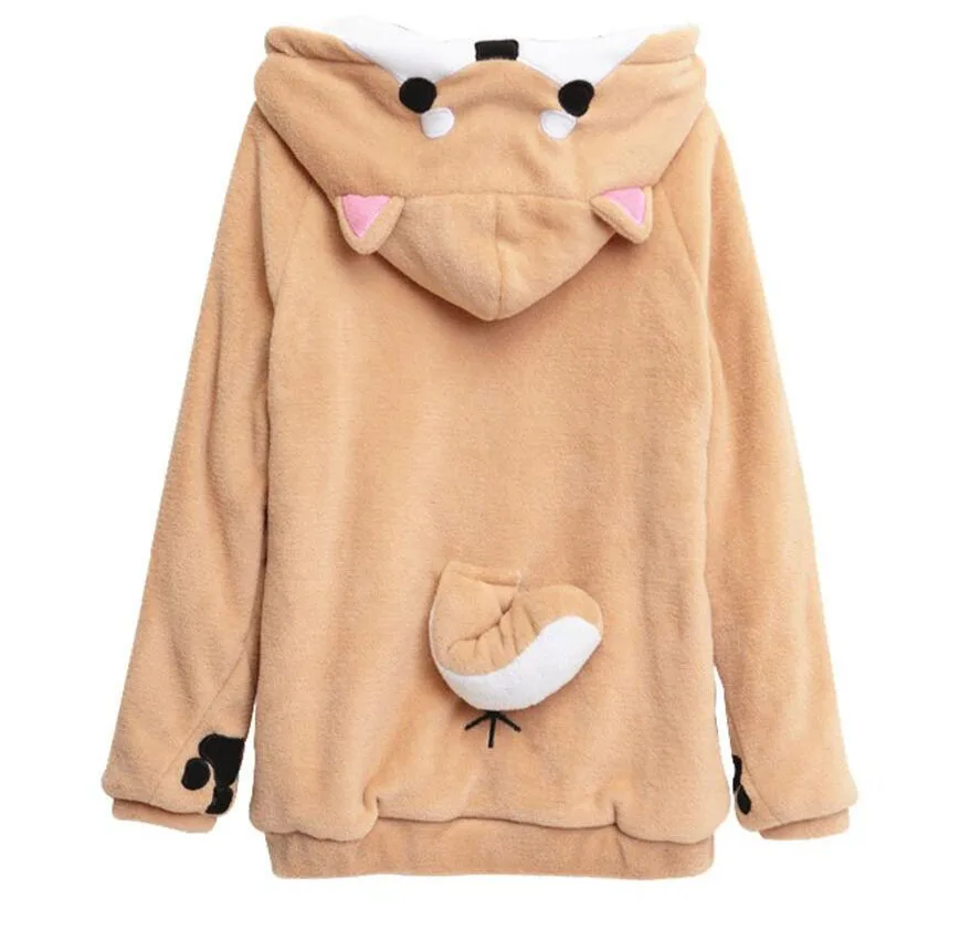 

ecowalson Unisex doge cute Muco Harajuku hoodie sweatshirt Shiba Inu theme hooded jacket
