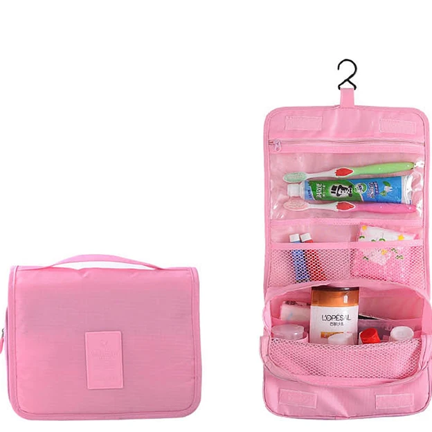 

Sales Pink Solid travel custom cosmetic bag