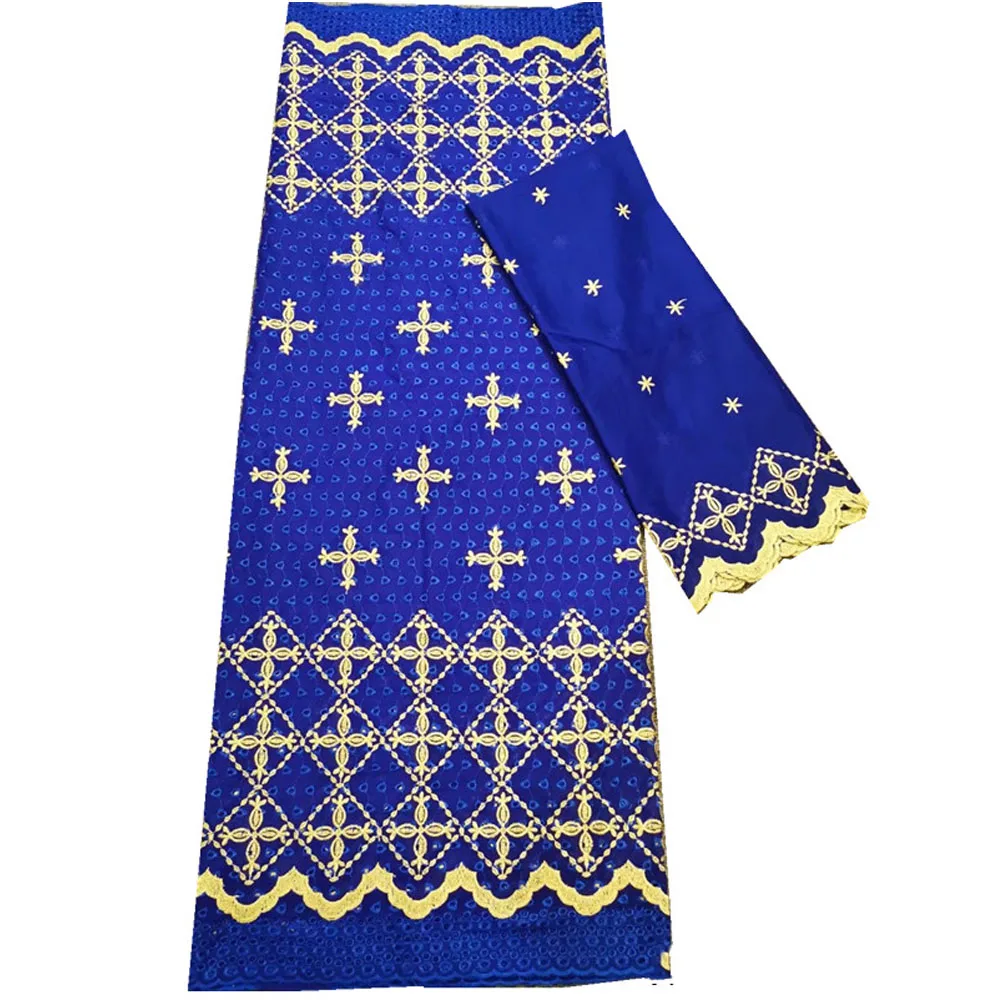 

Beautifical cotton fabric with veil royal blue embroidery lace swiss swiss cotton voile lace ML19R170, Customized