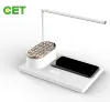 Flexible bedside Lamp with Wireless Charging, Office Desk Lamp White, 5V/1A USB Charging Port, Touch Control & Memory