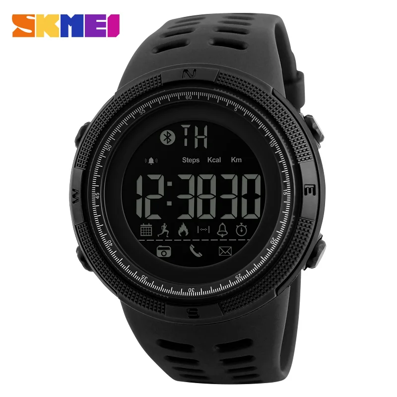 

Skmei chrono calories Pedometer Multi-Functions smart Sports Watches Digital men bluetooth Wristwatches, 3 colors