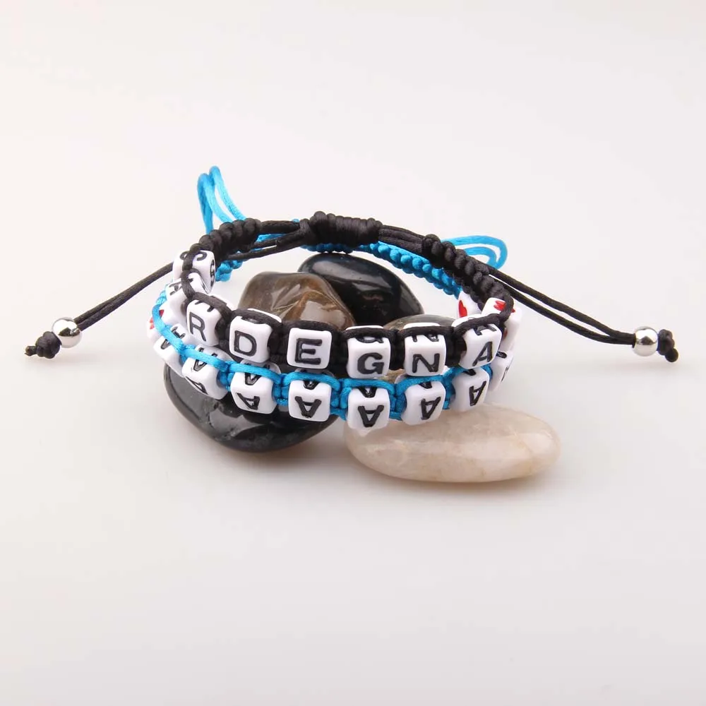 

new design jewelry Fashion hand-woven friendship bracelet letter bracelet, As show (customize colors are available)