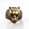 Wholesale custom shaped fox tiger wolf snake Pharaoh head animal empire stainless steel ring