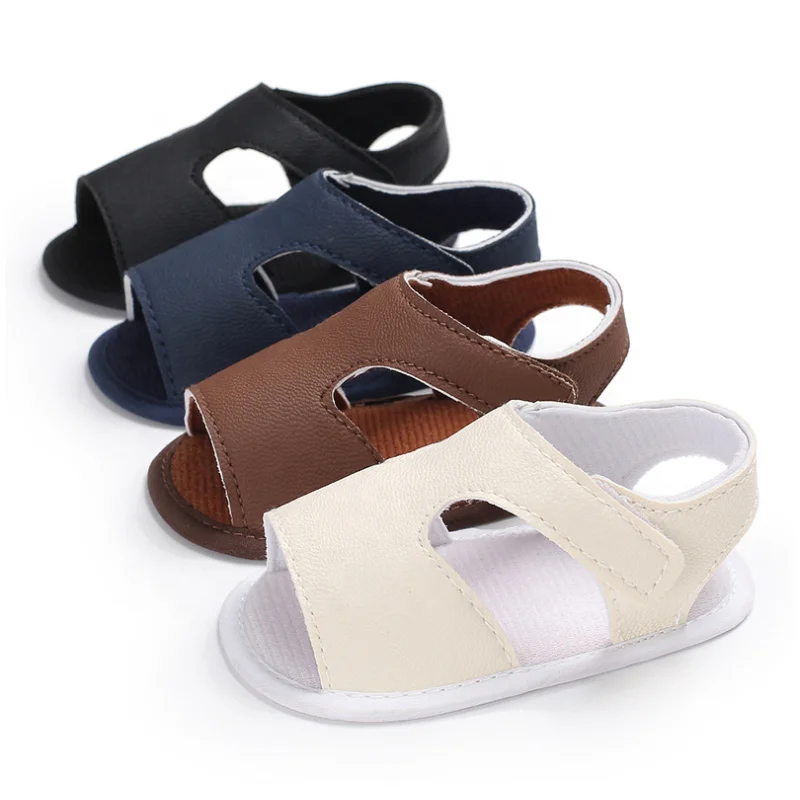 

Baby Boy Sandals Toddler Shoes PU Leather Breathable Solid Color Summer Light Weight Fancy Casual Beach Infant Shoe Toddle Shoes