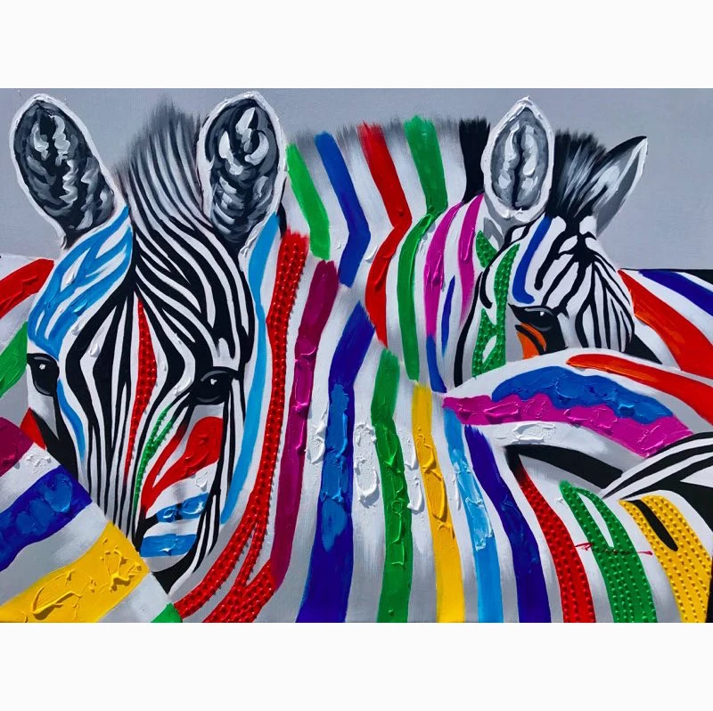 

Home decoration interior design handmade zebra canvas oil painting wall art