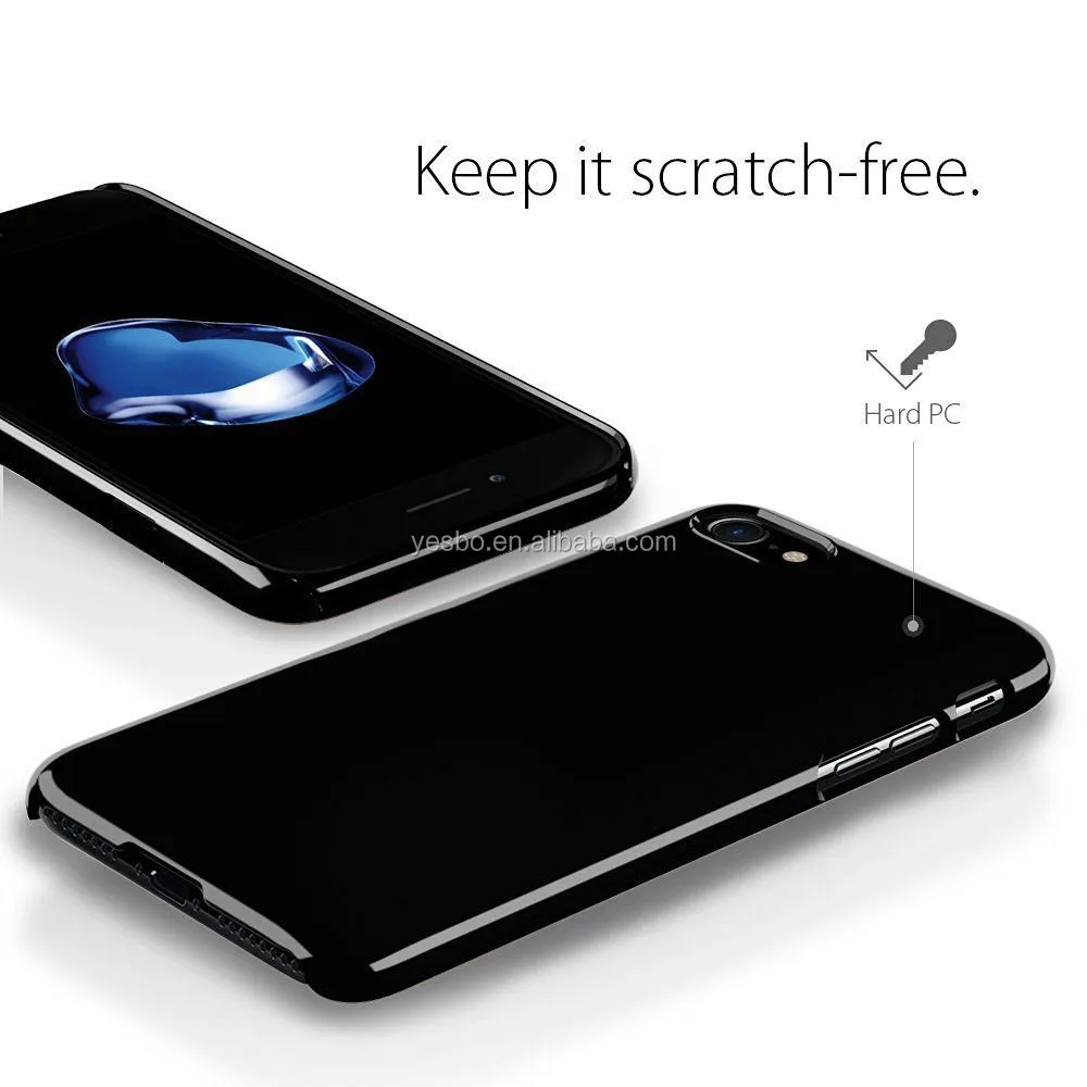 Factory new jet black pc cover case for iphone 6/S 7 plus