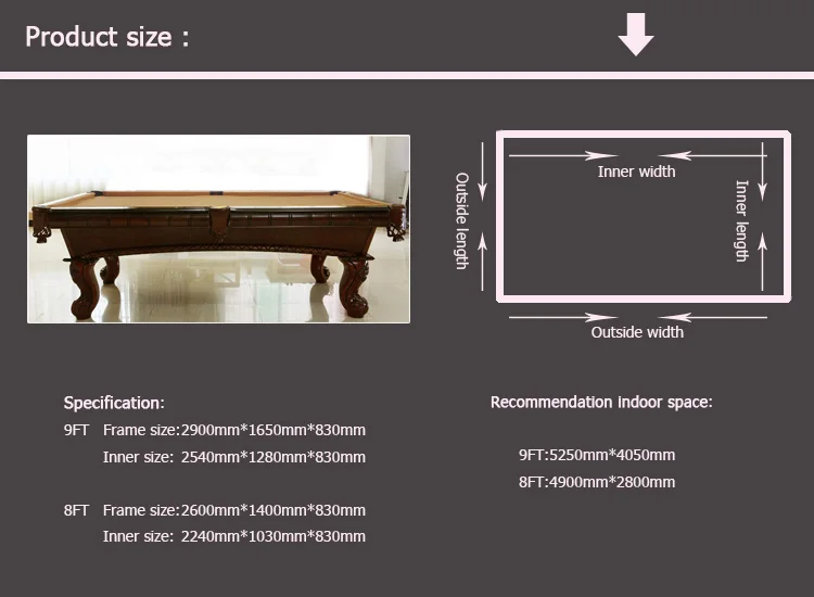 4 фута размер бильярдного стола