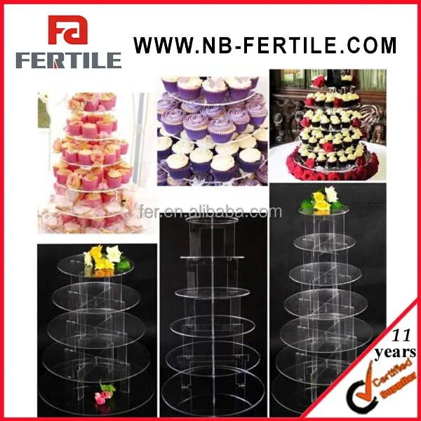 Acrylic Square Round Cupcake Tower Stand 5-7 Tier Cake//Dessert for Wedding Party