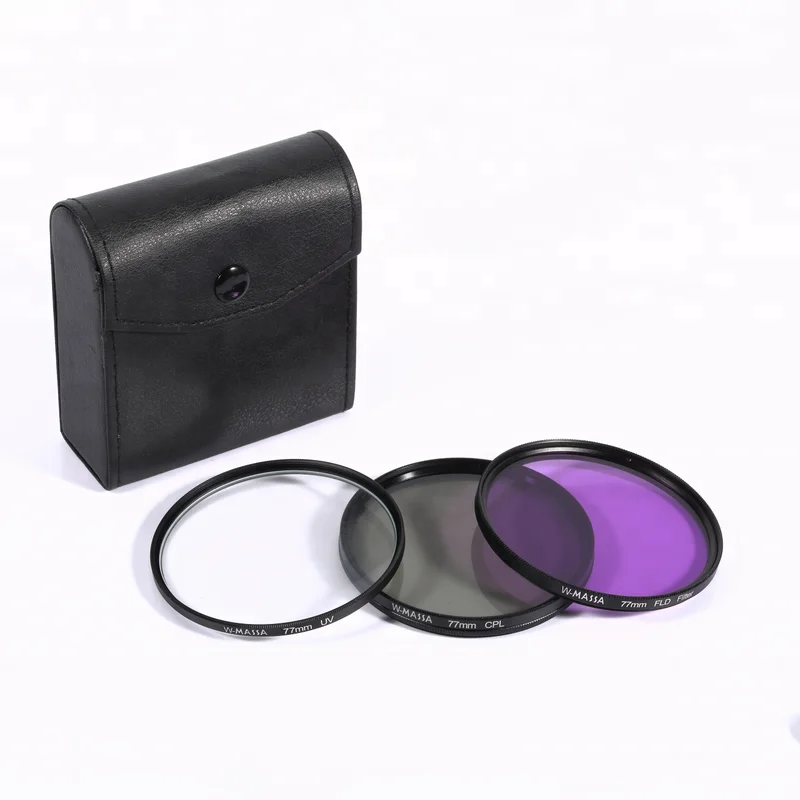 Massa Photography Equipment  77mm UV+FLD+CPL Camera Lens Filter Kits