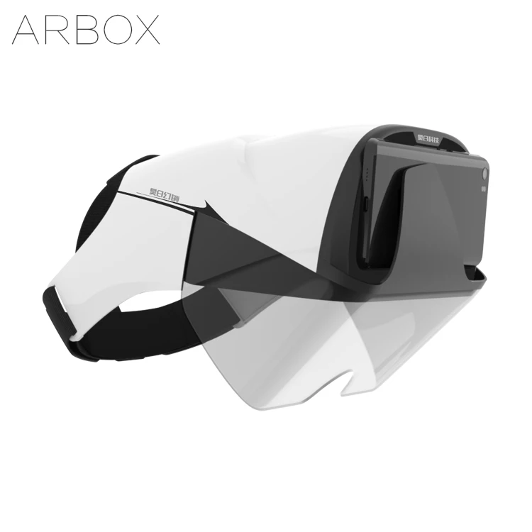

Promotion New Design AR Headset Google Cardboard AR VR Headset 3D Virtual Reality Glasses for Smart phone, White