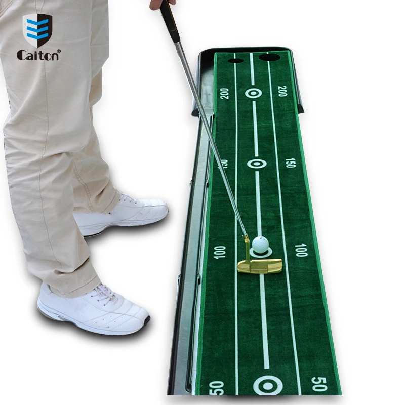 Green Color Golf Putting Mat Indoor Practice Putting Green Mini