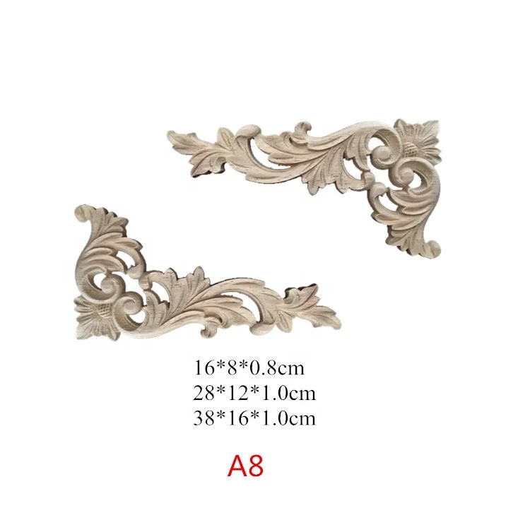 
Solid wood carved Decorative Corner Carvings onlays wood onlay 