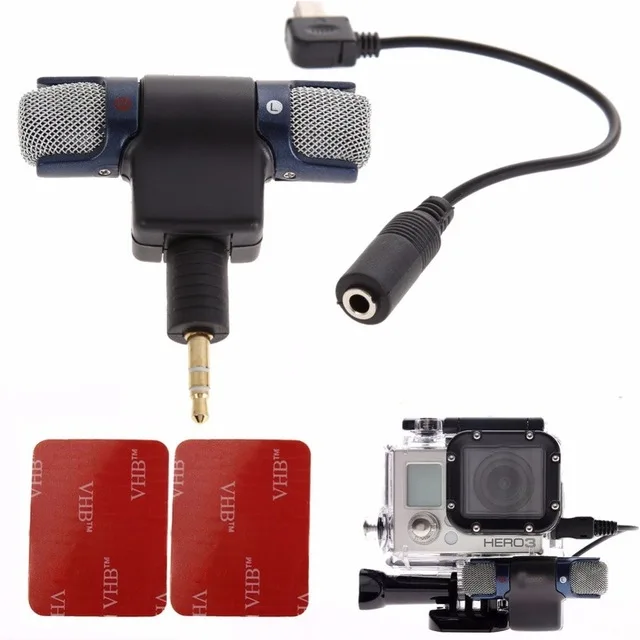

Kaliou 3.5mm Stereo Microphone Mic Adaptor Adapter for gopros 4 3 3+ Hero 4 / and for Android Iphone Computers Tablets
