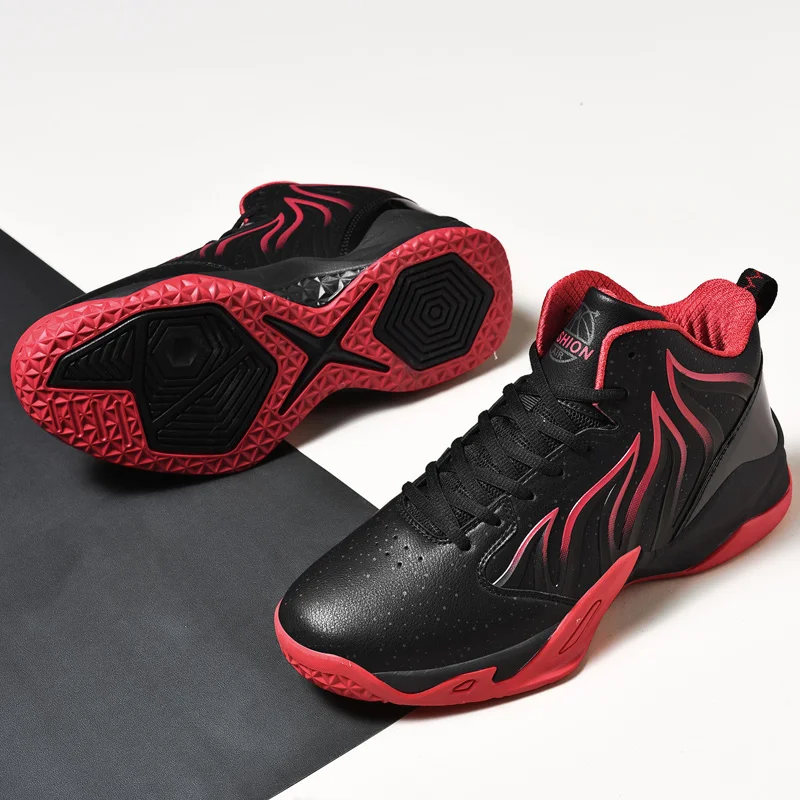 

2019 Hot Design PU MD Breathable Fire Style Sports Men Basketball Shoes, N/a