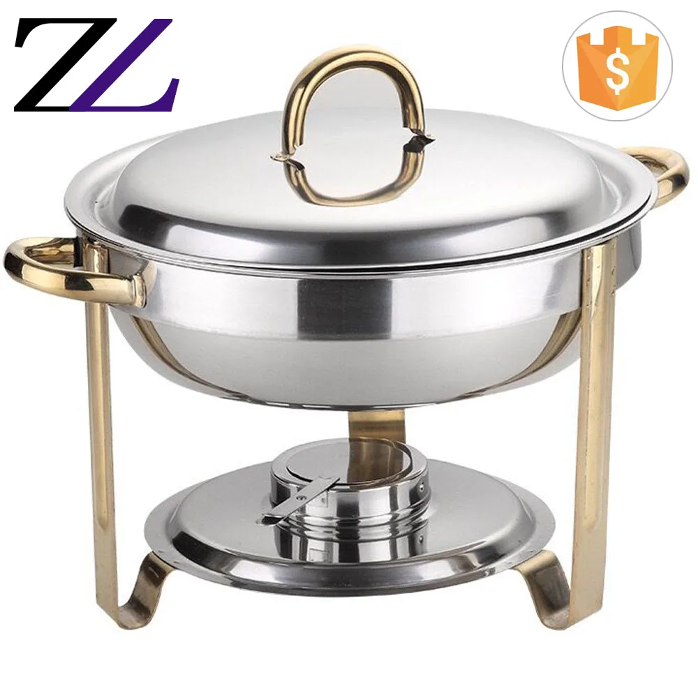 Indian Restaurant Supplies Economy Mini Cheffing Dish Portable Gold