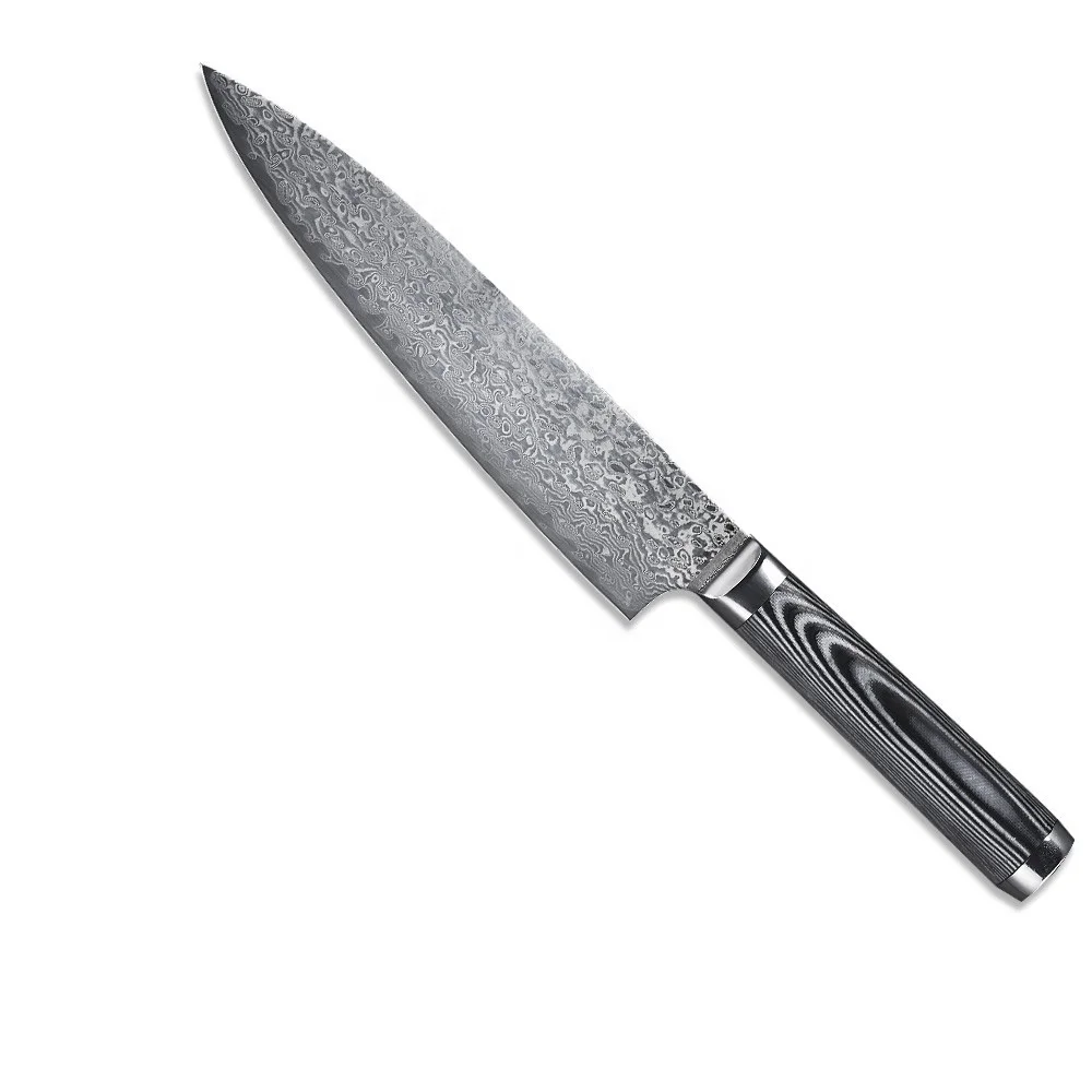 

Damascus Steel Kitchen Cooking Knives One Piece 8 inch Chef Damascus Steel Cooking Knife G10 Handle Beauty Pattern Knives, N/a